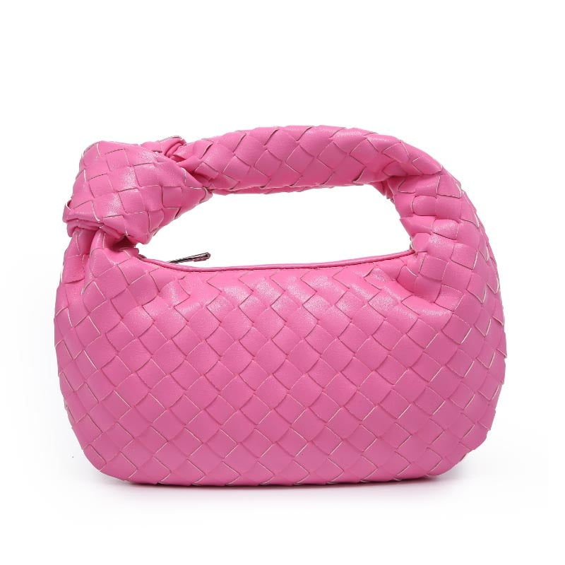 KNOT BAG - LEATHER TOP HANDLE BAG in pink