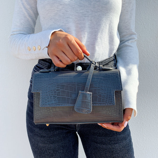 Grey Croc Handbag