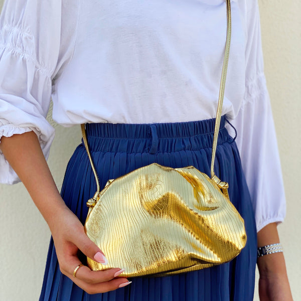 Gold Striped Pouch