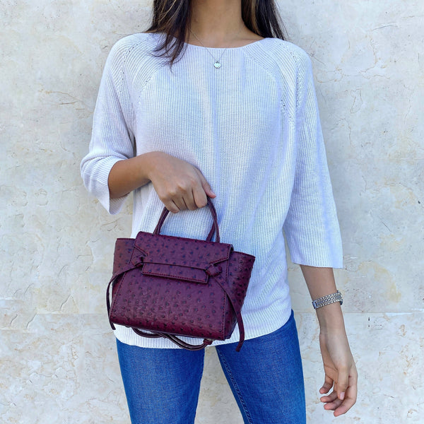 Maroon Ostrica Handbag