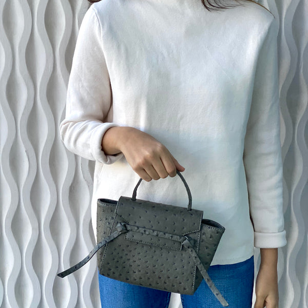 Grey Ostrica Handbag