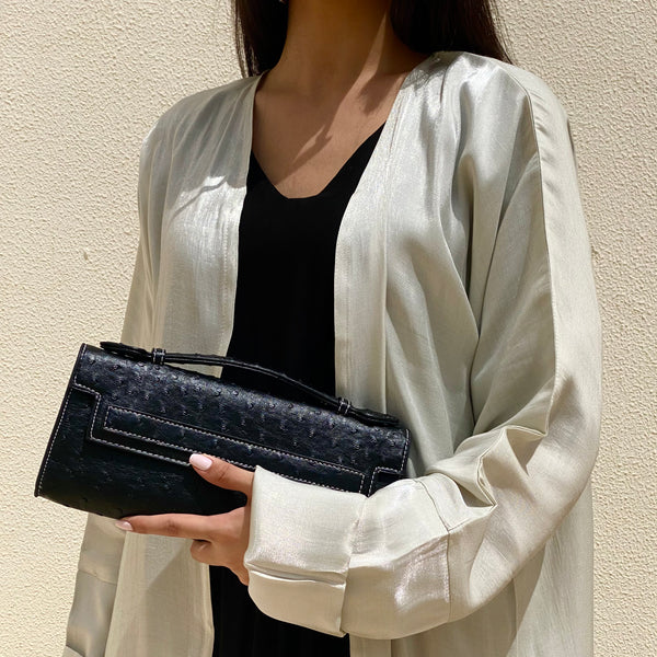 Black Long Ostrica Clutch