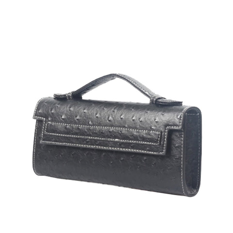 Black Long Ostrica Clutch