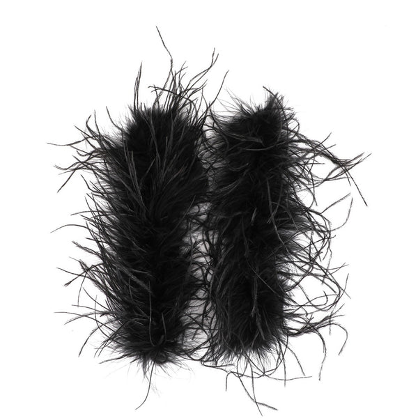 Black Feather Cuffs - Set of 2