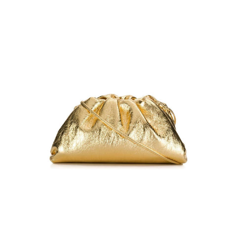 Gold Cracked Leather Pouch