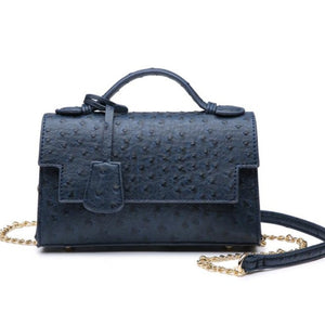 Navy Blue Ostrich Handbag