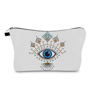 White Evil Eye Makeup Bag