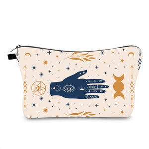 Beige Evil Eye Makeup Bag