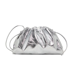 Silver Cracked Leather Pouch